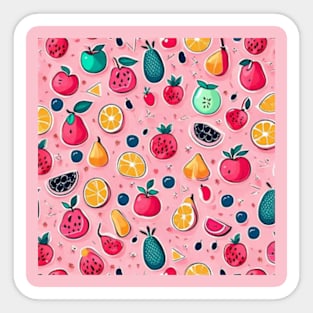 Cute fruits pattern pink design gift ideas Sticker